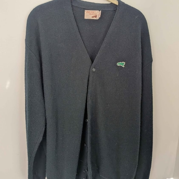 Fox Collection vintage Izod Lacoste cardigan sweater size XL 100% acrylic - Picture 2 of 3